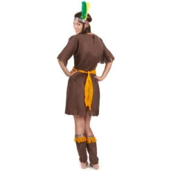 Tenue D'indienne Cintrée Marron Et Orange -Boutique De Carnaval D'Halloween Tenue d indienne cintree marron et orange 13134