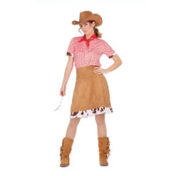 Tenue De Cowgirl Vichy Jupe Camel