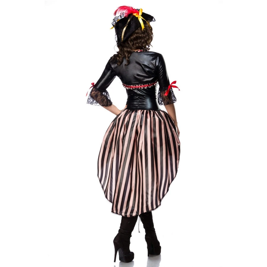 Tenue De Femme Pirate Rouge Avec Corset 4 Tenue De Femme Pirate Rouge Avec Corset – Image 2