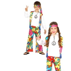 Tenue De Hippie Peace And Love Fleurie Enfant -Boutique De Carnaval D'Halloween Tenue de hippie peace and love fleurie enfant 42374