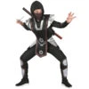 Tenue De Ninja Noir Et Gris Pour Enfant 1 Tenue De Ninja Noir Et Gris Pour Enfant -Boutique De Carnaval D'Halloween Tenue de ninja noir et gris pour enfant