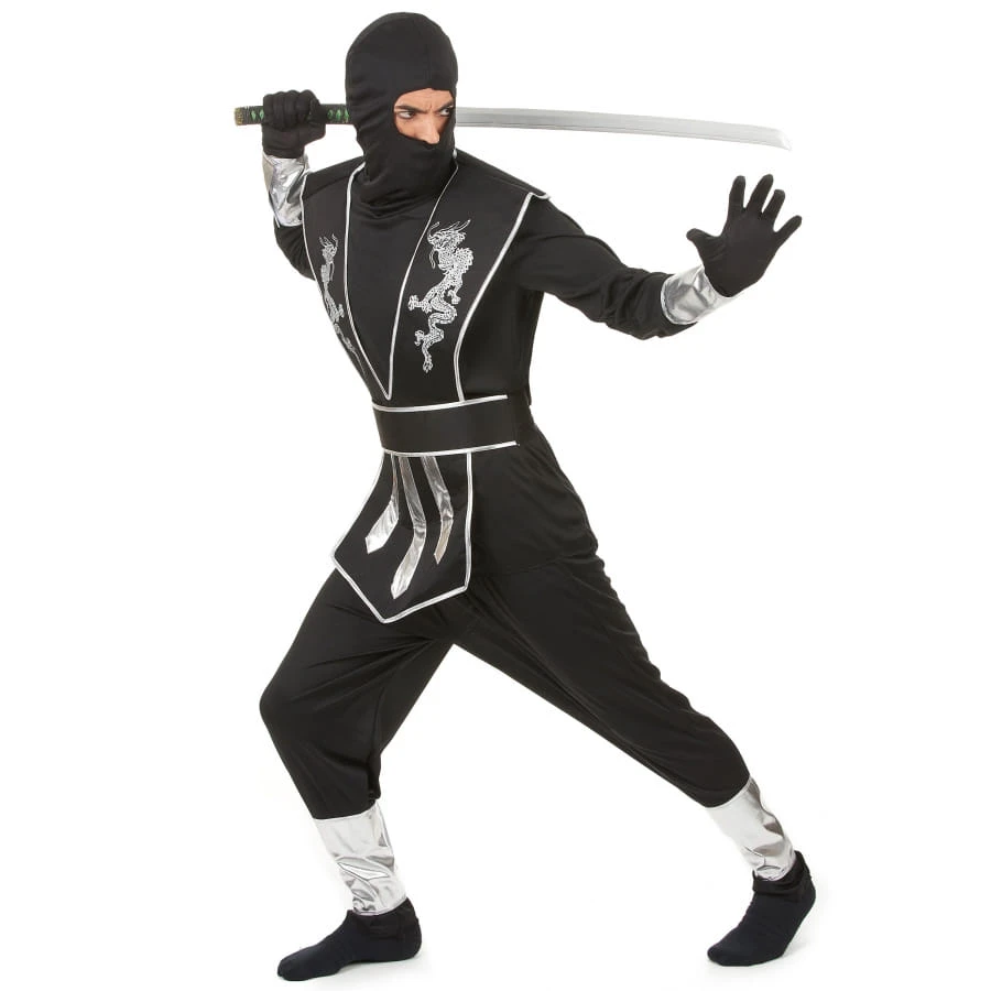 Tenue De Ninja Noire Et Argentée Pour Homme 4 Tenue De Ninja Noire Et Argentée Pour Homme – Image 2