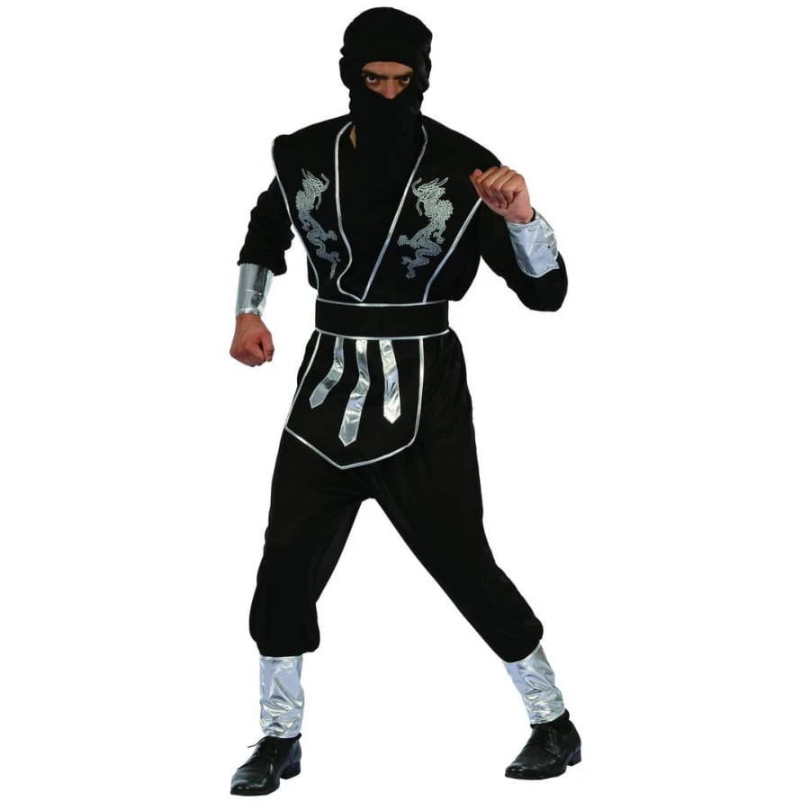 Tenue De Ninja Noire Et Argentée Pour Homme 6 Tenue De Ninja Noire Et Argentée Pour Homme – Image 4