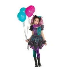 Tenue De Petite Arlequine Squelette Colorée