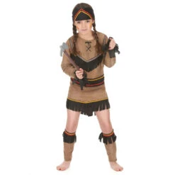 Tenue De Petite Indienne Marron Avec Franges 7 Tenue De Petite Indienne Marron Avec Franges -Boutique De Carnaval D'Halloween Tenue de petite indienne marron avec franges 14652