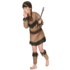Tenue De Petite Indienne Marron Avec Franges 8 Tenue De Petite Indienne Marron Avec Franges -Boutique De Carnaval D'Halloween Tenue de petite indienne marron avec franges 14653