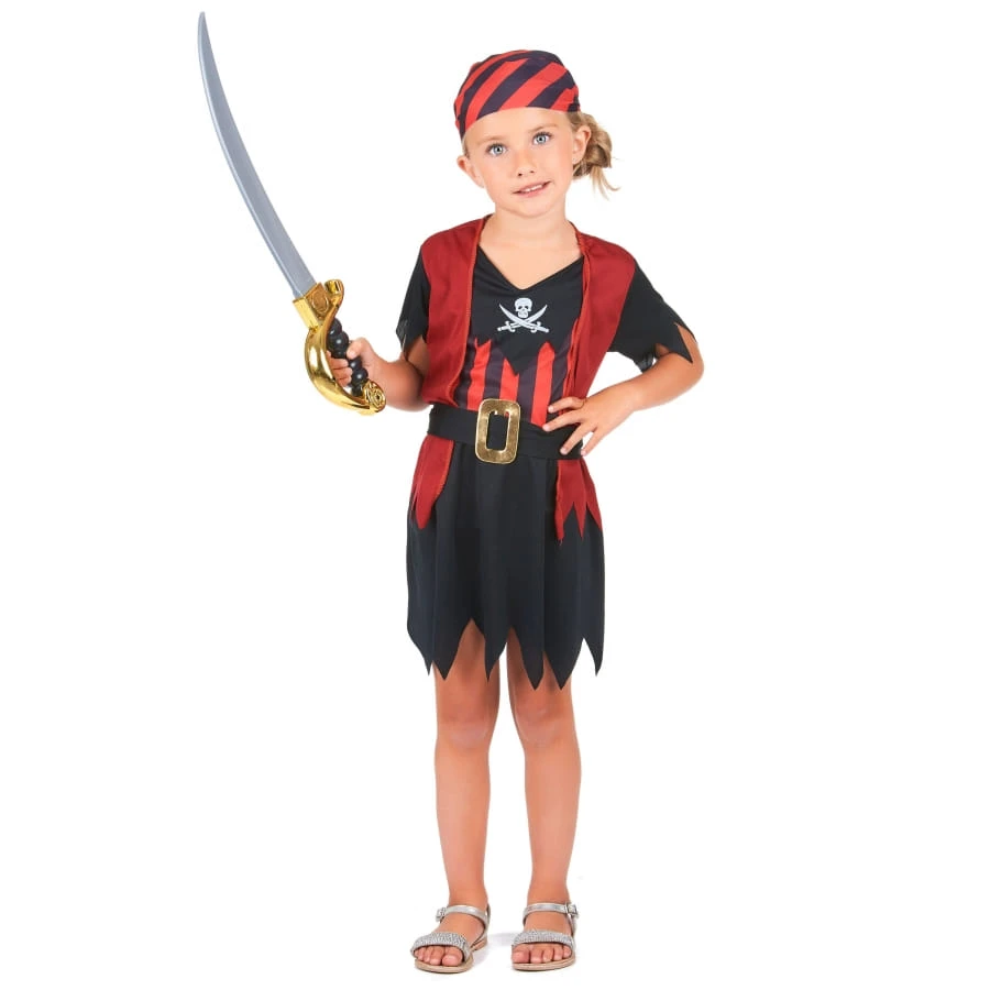 Tenue De Petite Piratesse Noire Et Rouge 4 Tenue De Petite Piratesse Noire Et Rouge – Image 2