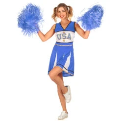 Tenue De Pompom Girl Bleue Et Blanche