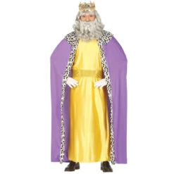 Tenue De Roi Mage Avec Cape Violette, Pour Adulte