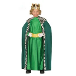 Tenue De Roi Mage Vert Pour Garçon