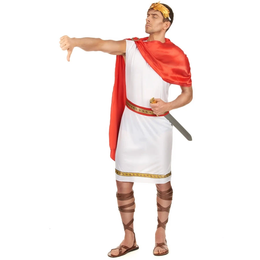 Tenue De Romain Blanche Avec Cape Rouge 5 Tenue De Romain Blanche Avec Cape Rouge – Image 3