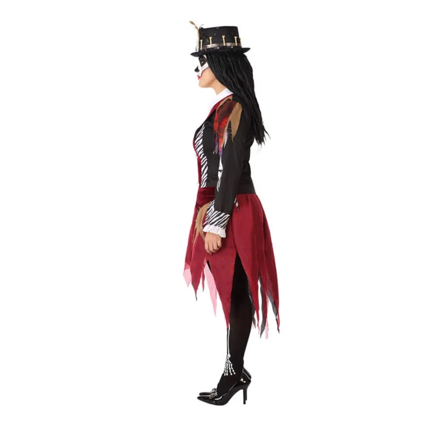 Tenue De Sorcière Squelette Rouge, Grande Taille 4 Tenue De Sorcière Squelette Rouge, Grande Taille – Image 2