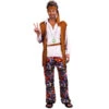 Tenue Hippie Blanche Marron Grande Taille, Homme -Boutique De Carnaval D'Halloween Tenue hippie blanche marron grande taille homme