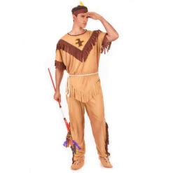 Tenue Marron D'indien Pour Homme Adulte 7 Tenue Marron D'indien Pour Homme Adulte -Boutique De Carnaval D'Halloween Tenue marron d indien pour homme adulte 14493