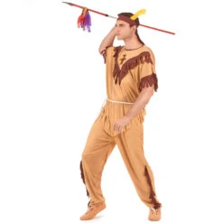 Tenue Marron D'indien Pour Homme Adulte 8 Tenue Marron D'indien Pour Homme Adulte -Boutique De Carnaval D'Halloween Tenue marron d indien pour homme adulte 14494