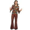 Tenue Marron De Hippie Avec Haut Coloré 2 Tenue Marron De Hippie Avec Haut Coloré -Boutique De Carnaval D'Halloween Tenue marron de hippie avec haut colore