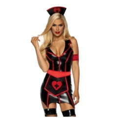 Tenue Noire D'infirmière Sexy Pour Femme -Boutique De Carnaval D'Halloween Tenue noire d infirmiere sexy pour femme 68210
