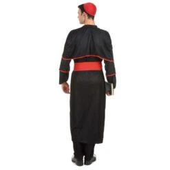 Tenue Noire De Religieux, Liseret Rouge 8 Tenue Noire De Religieux, Liseret Rouge -Boutique De Carnaval D'Halloween Tenue noire de religieux liseret rouge 24178