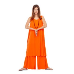 Tenue Orange De Bouddhiste Pour Femme -Boutique De Carnaval D'Halloween Tenue orange de bouddhiste pour femme 64684