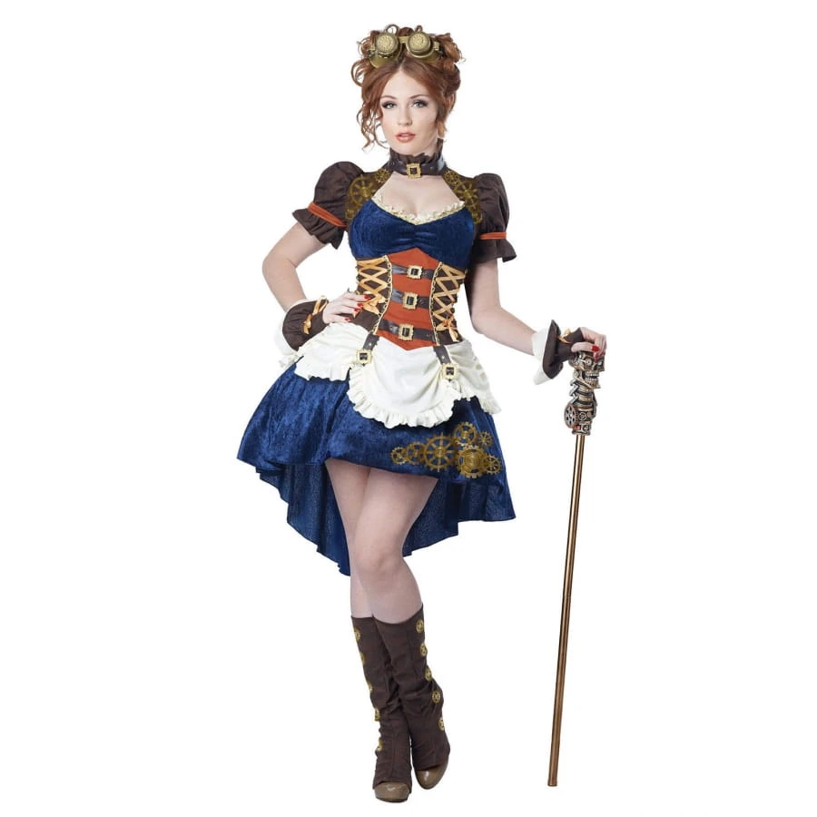 Tenue Robe Bleue SteamPunk Queue De Pie 3 Tenue Robe Bleue SteamPunk Queue De Pie