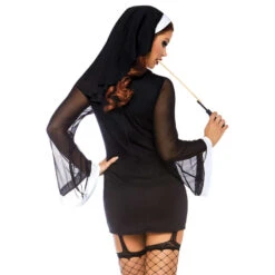 Tenue Sexy De Nonne Avec Coiffe 5 Tenue Sexy De Nonne Avec Coiffe -Boutique De Carnaval D'Halloween Tenue sexy de nonne avec coiffe 54339