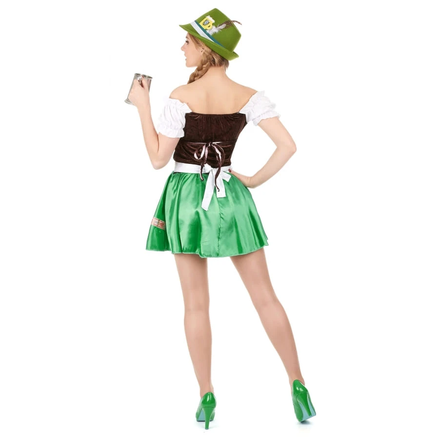 Tenue Verte De Serveuse Bavaroise Avec Corset 5 Tenue Verte De Serveuse Bavaroise Avec Corset – Image 3