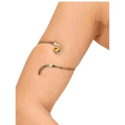 Robe Romaine Blanche Et Violette 9 Robe Romaine Blanche Et Violette -Boutique De Carnaval D'Halloween Tour de bras plume couleur or vieilli 3