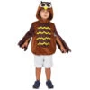 Tunique De Petit Hibou Marron Avec Capuche