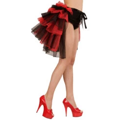 Tutu Burlesque Rouge Et Noir Queue De Pie