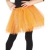 Tutu Orange Fille En Tulle Pailleté Argenté -Boutique De Carnaval D'Halloween Tutu orange fille en tulle paillete argente