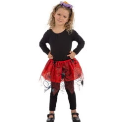 Tutu Rouge Décoré D'araignées, Pour Enfant