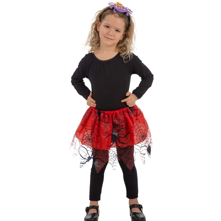 Tutu Rouge Décoré D'araignées, Pour Enfant 3 Tutu Rouge Décoré D'araignées, Pour Enfant
