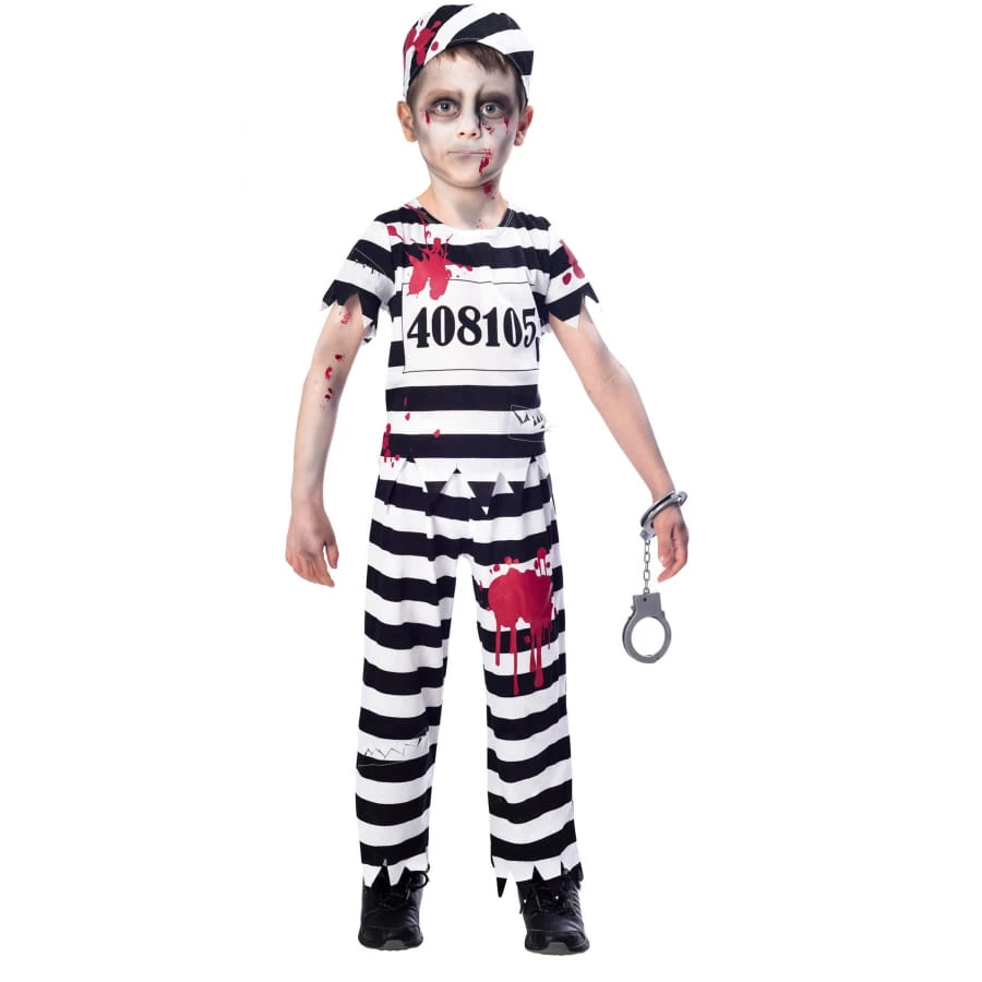 Uniforme De Zombie Prisonnier Rayé Pour Enfant 3 Uniforme De Zombie Prisonnier Rayé Pour Enfant
