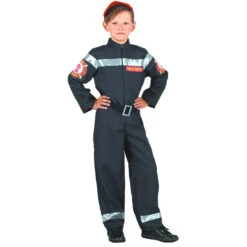 Uniforme Noir De Pompier Pour Enfant