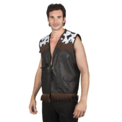 Tenue De Cowboy En Chaps Pour Adulte 7 Tenue De Cowboy En Chaps Pour Adulte -Boutique De Carnaval D'Halloween Veste de cow boy sans manches pour homme