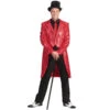 Veste Queue De Pie Sequins Rouges, Homme