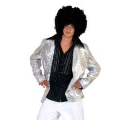 Veste Sequins Argentés Pour Homme -Boutique De Carnaval D'Halloween Veste sequins argentes pour homme 2 36